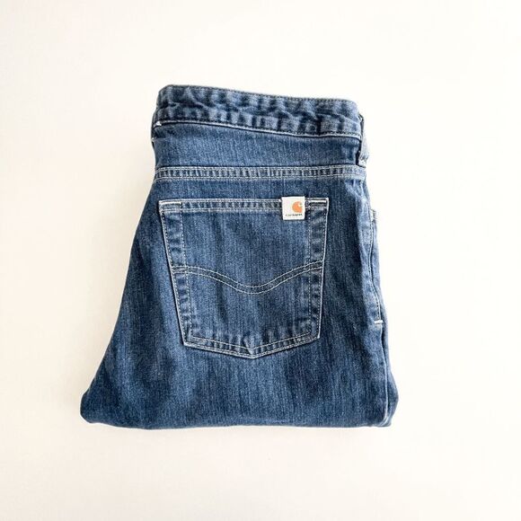 Carhartt Womens Denims Jeans Cropped Pants Casual Flared Blue Wash Size 10 - Picture 5 of 10